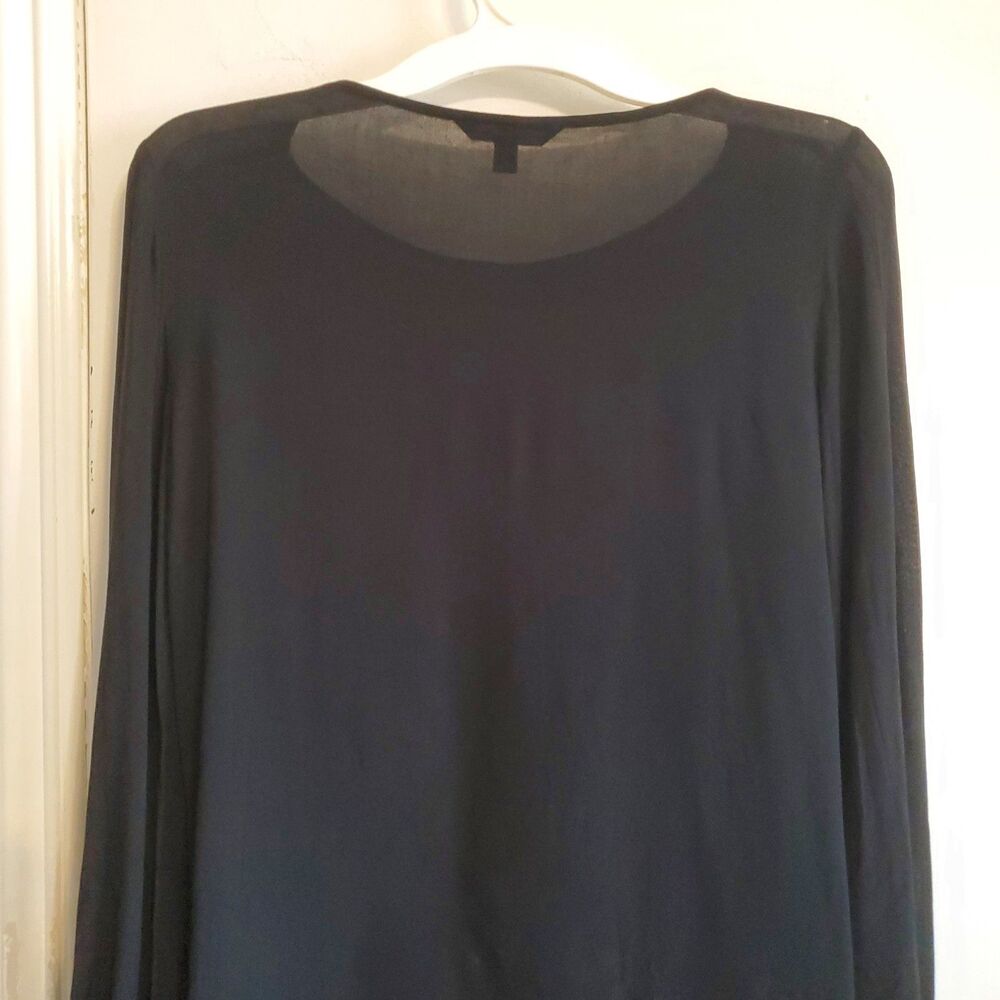 Banana Replublic Black Poet Sleeve Top Size XS Minimal Career Office Capsule - Picture 6 of 10